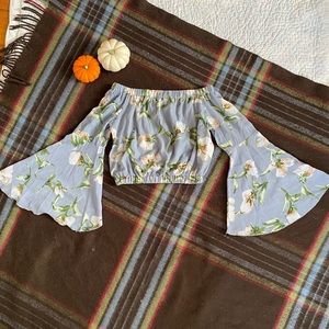 Shein Off The Shoulder Bell Sleeved Top